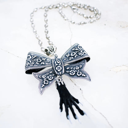 Adorned Bow & Taxidermy Necklace