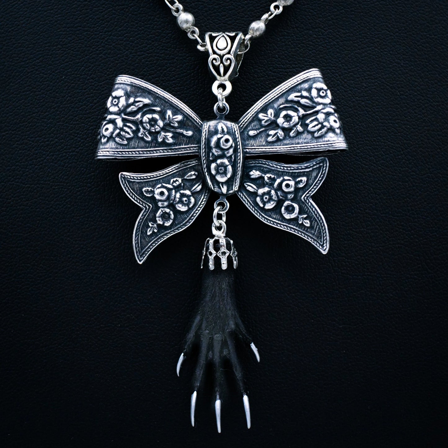 Adorned Bow & Taxidermy Necklace