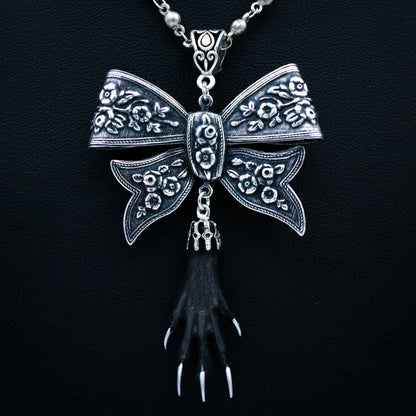 Adorned Bow & Taxidermy Necklace