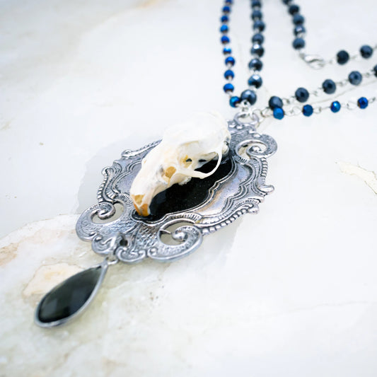 Draped Rat Skull Necklace