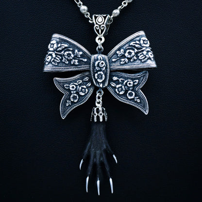 Adorned Bow & Taxidermy Necklace