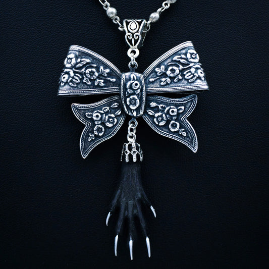 Adorned Bow & Taxidermy Necklace