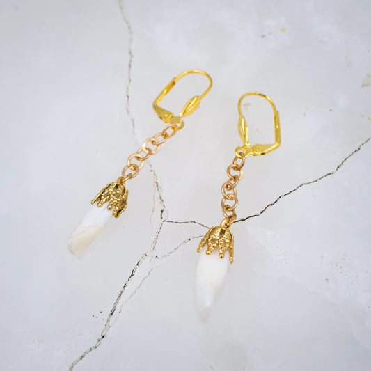 Gold Incisor Mourning Earrings