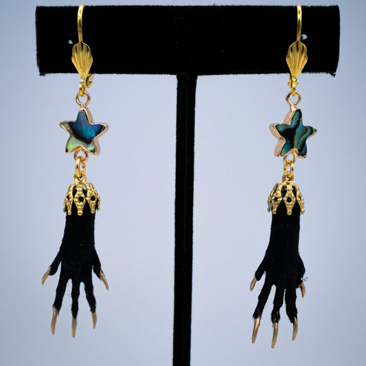 Taxidermy Paws and Abalone Earrings