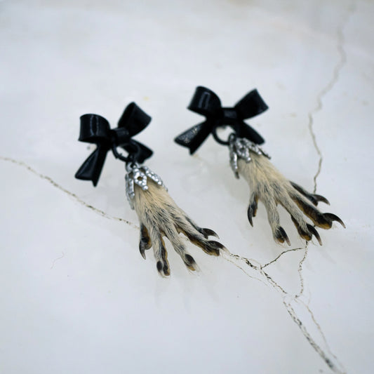 Adorned Gothic Paw Earrings