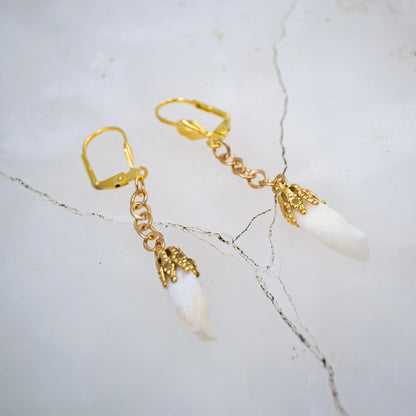 Gold Incisor Mourning Earrings