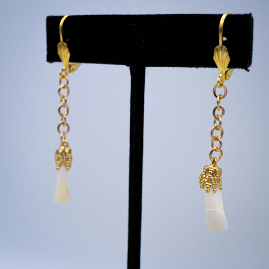 Gold Incisor Mourning Earrings