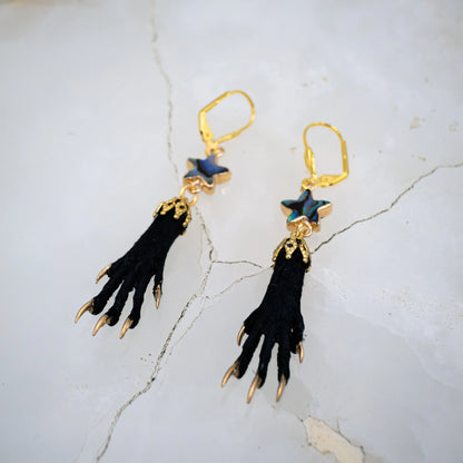 Taxidermy Paws and Abalone Earrings