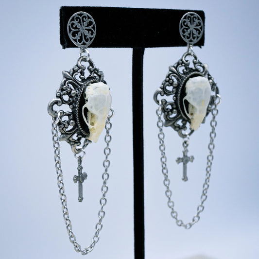 Victorian Gothic Mouse Skull Earrings