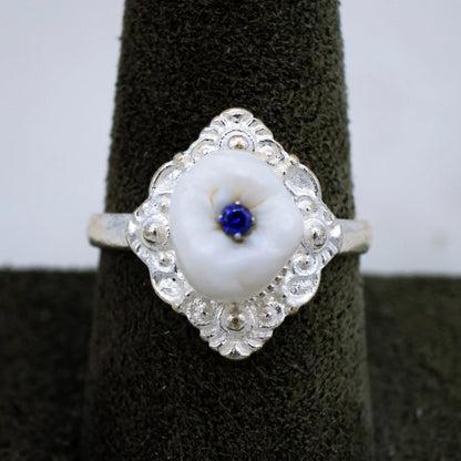 Victorian White Silver Tooth Ring
