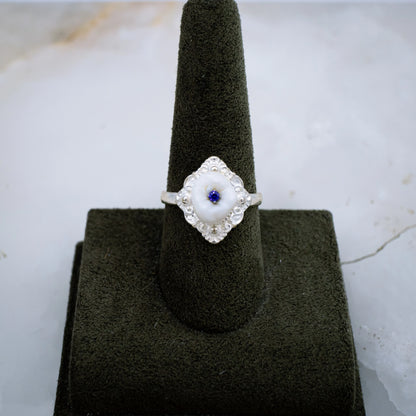 Victorian White Silver Tooth Ring