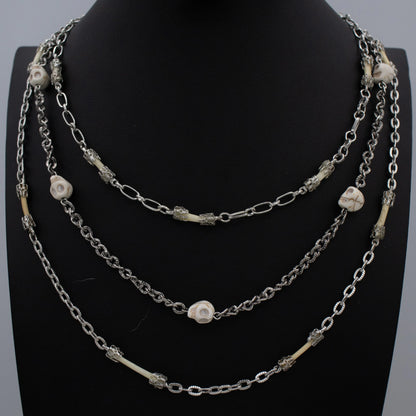 Bones and Skulls Layered Necklace