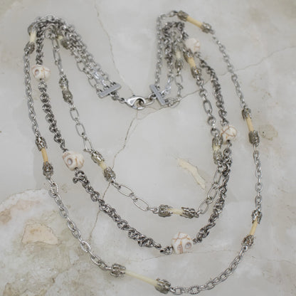 Bones and Skulls Layered Necklace