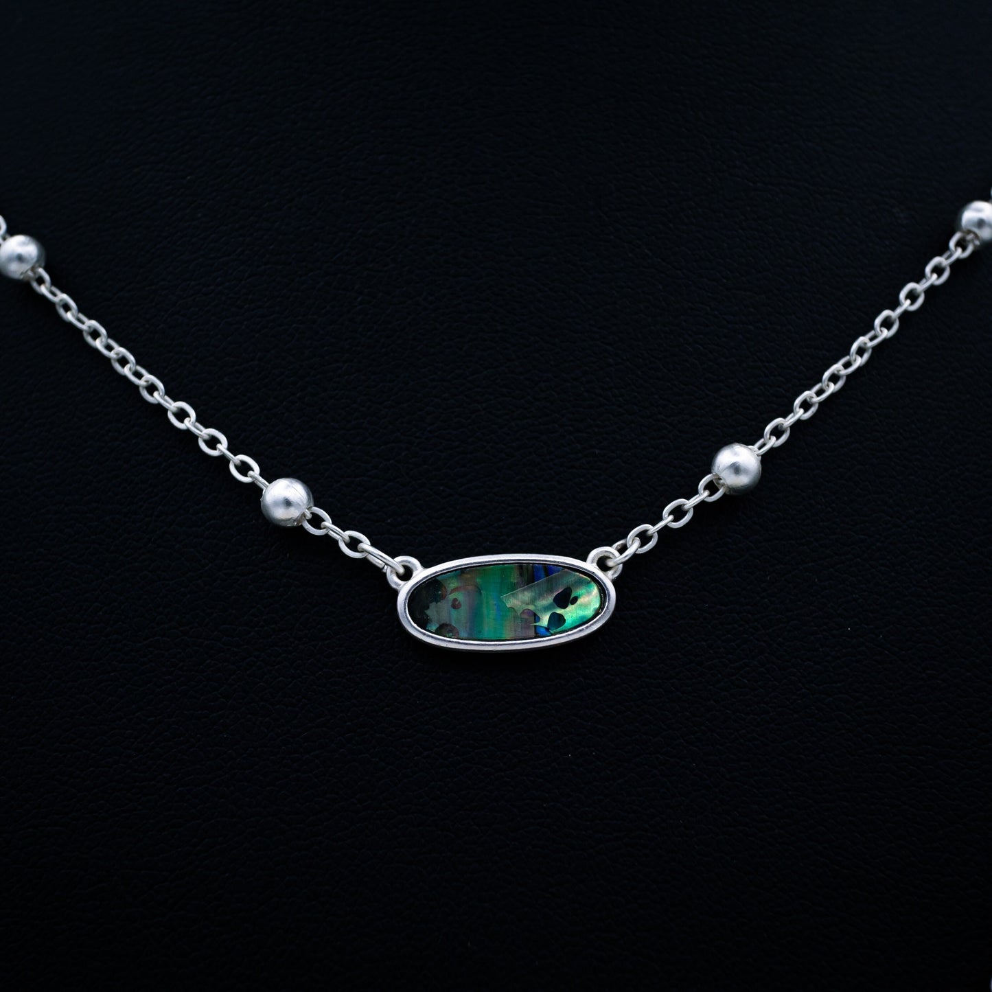 Abalone Cross Bone Necklace