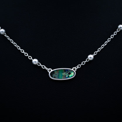 Abalone Cross Bone Necklace