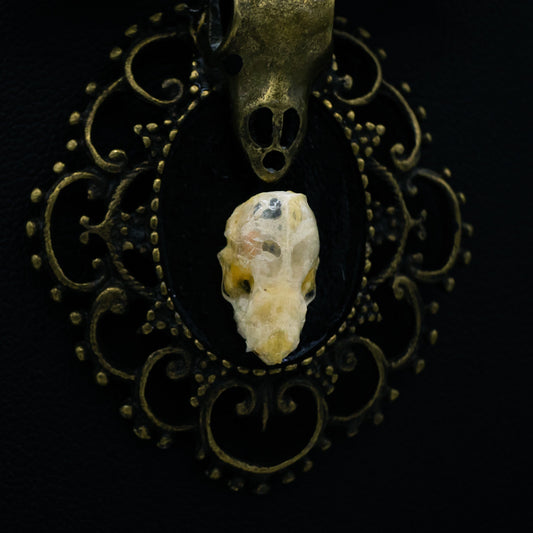 Bat Skull and Beaded Chain Necklace