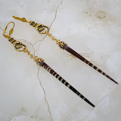 Mourning Sea Urchin Earrings