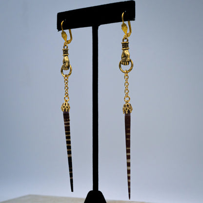 Mourning Sea Urchin Earrings