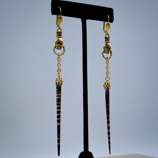 Mourning Sea Urchin Earrings