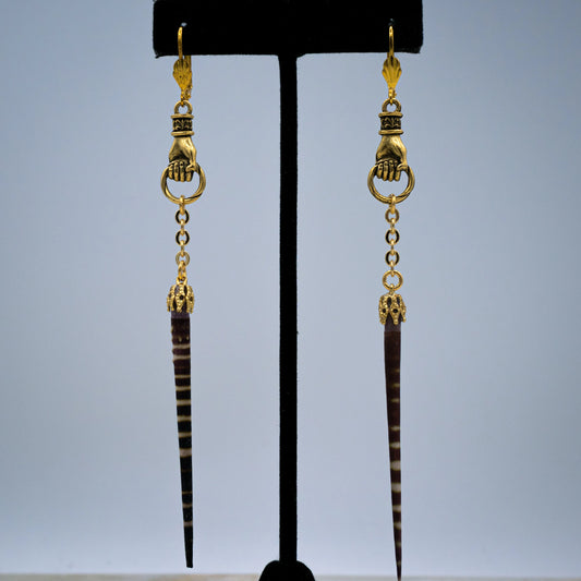 Mourning Sea Urchin Earrings
