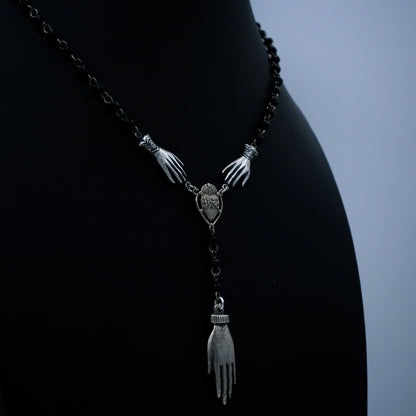 Gothic Beaded Palm Readers Necklace