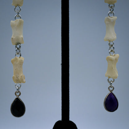 Amethyst Bone Dangle Earrings