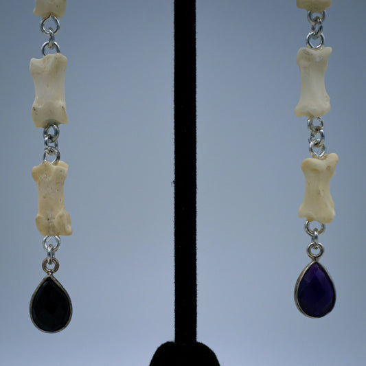Amethyst Bone Dangle Earrings