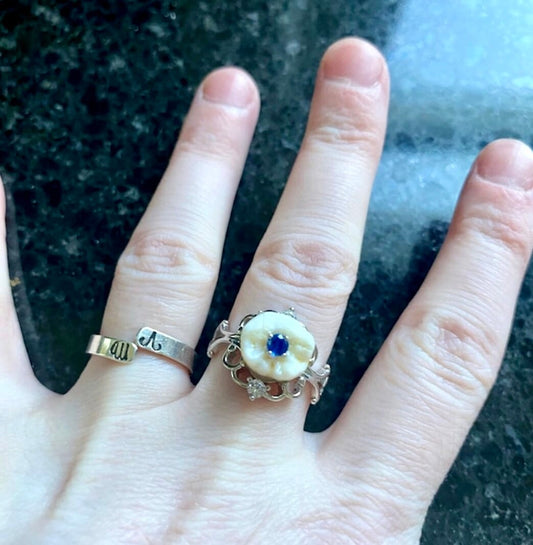 Adorned Sapphire Tooth Ring