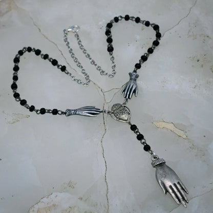 Gothic Beaded Palm Readers Necklace