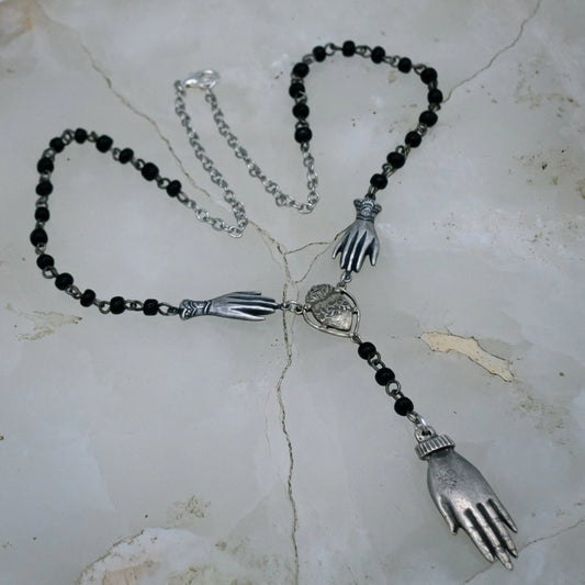 Gothic Beaded Palm Readers Necklace