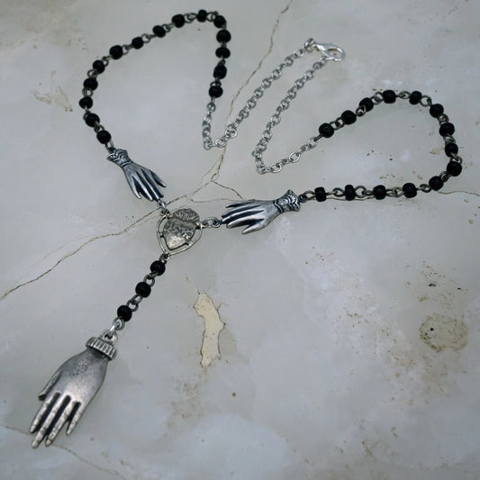 Gothic Beaded Palm Readers Necklace