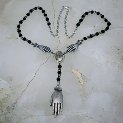 Gothic Beaded Palm Readers Necklace