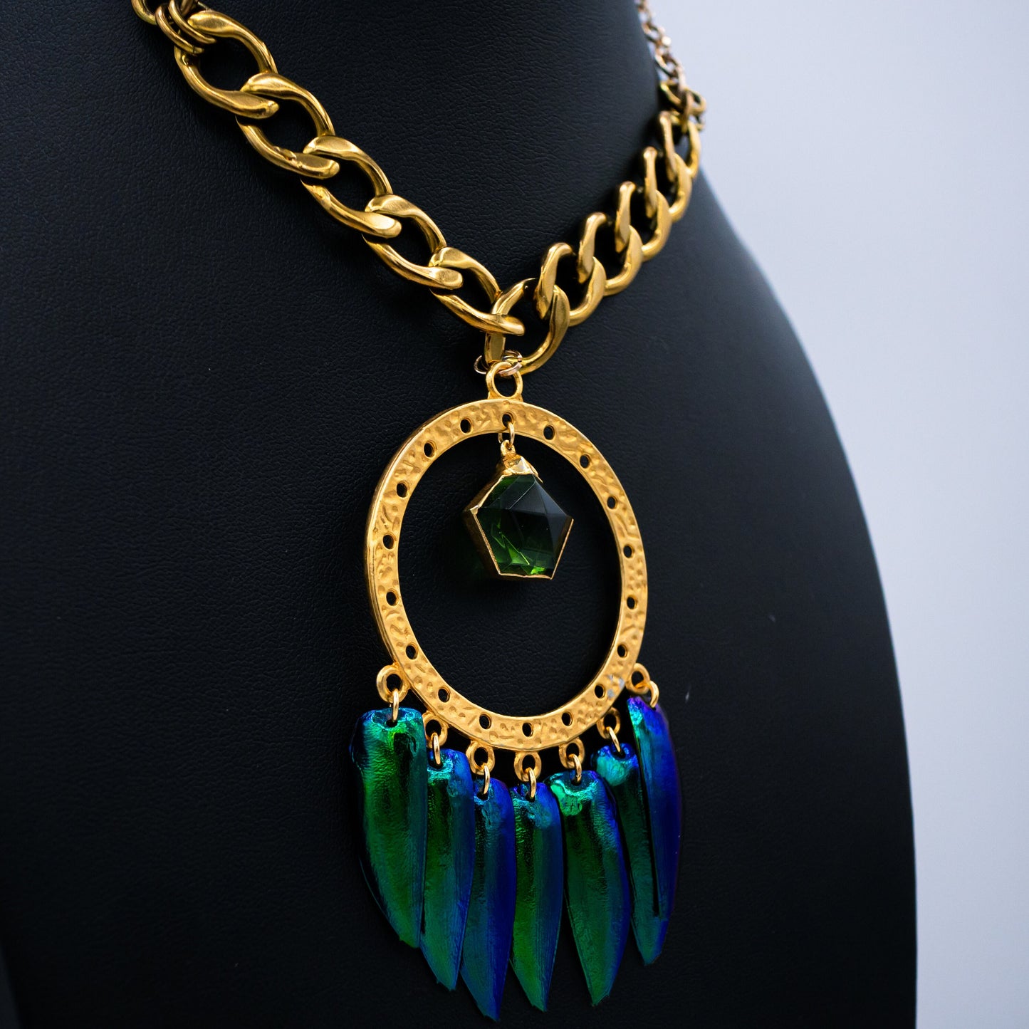 Warlocks Beetle Shell Tourmaline Necklace