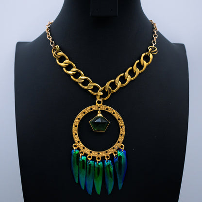 Warlocks Beetle Shell Tourmaline Necklace