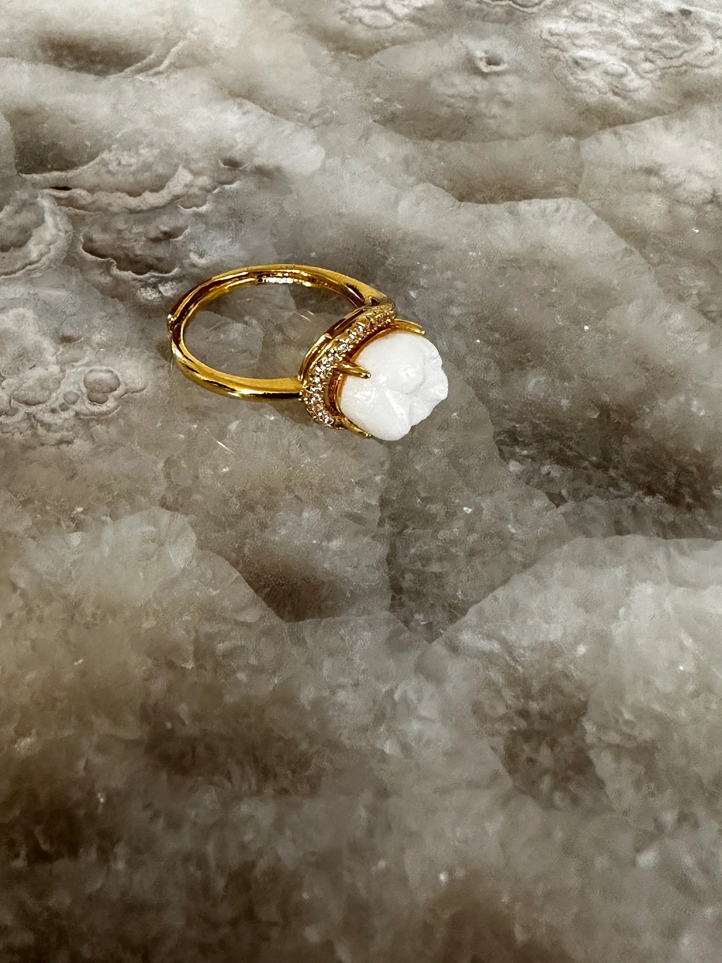 Human Tooth Gold Ring