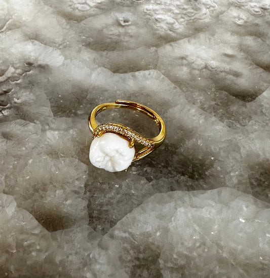 Human Tooth Gold Ring
