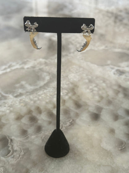 Bow and Weasel Jaw Earrings