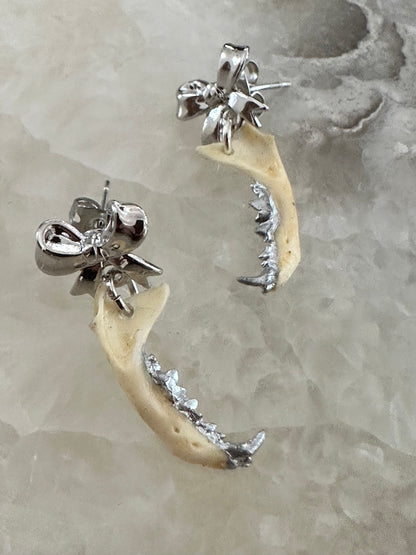Bow and Weasel Jaw Earrings