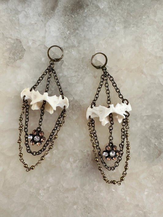 Vintage Mink Atlas Bone Earrings