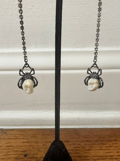 Human Tooth Spider Earrings