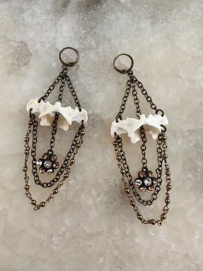 Vintage Mink Atlas Bone Earrings