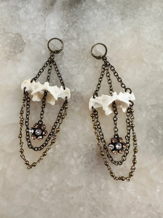 Vintage Mink Atlas Bone Earrings