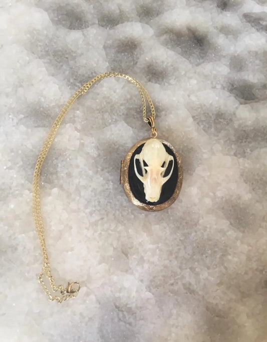 Mourning Bat Skull Locket