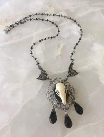 Gothic Bat Winged beaded Necklace
