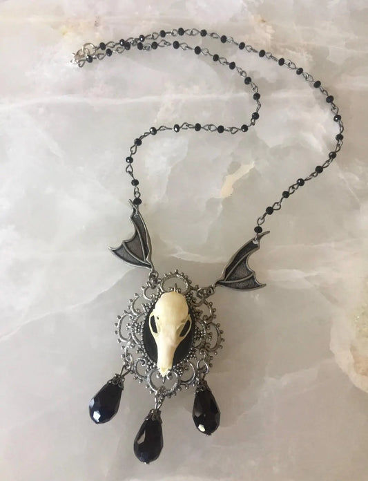 Gothic Bat Winged beaded Necklace