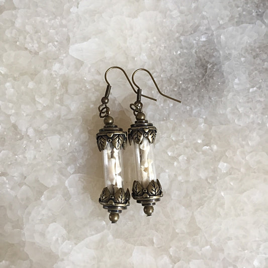 Victorian Bone Vial Earrings