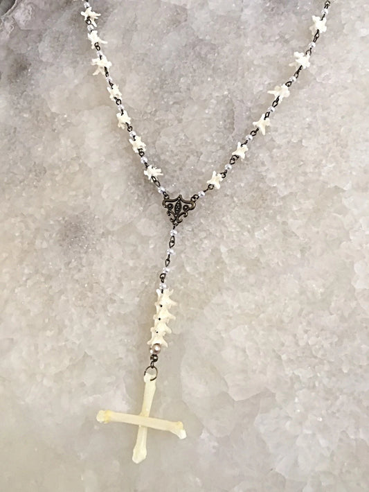 Bone, Vertebrae and Pearl Rosary