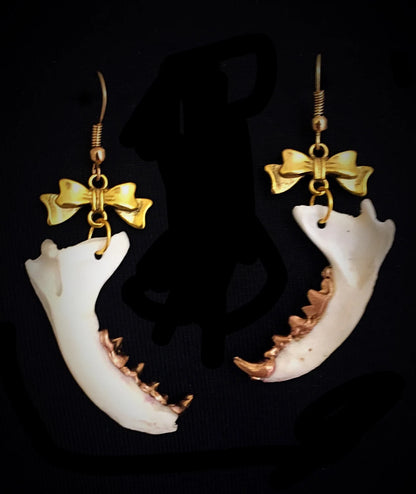Victorian Bow and Jawbone Earrings
