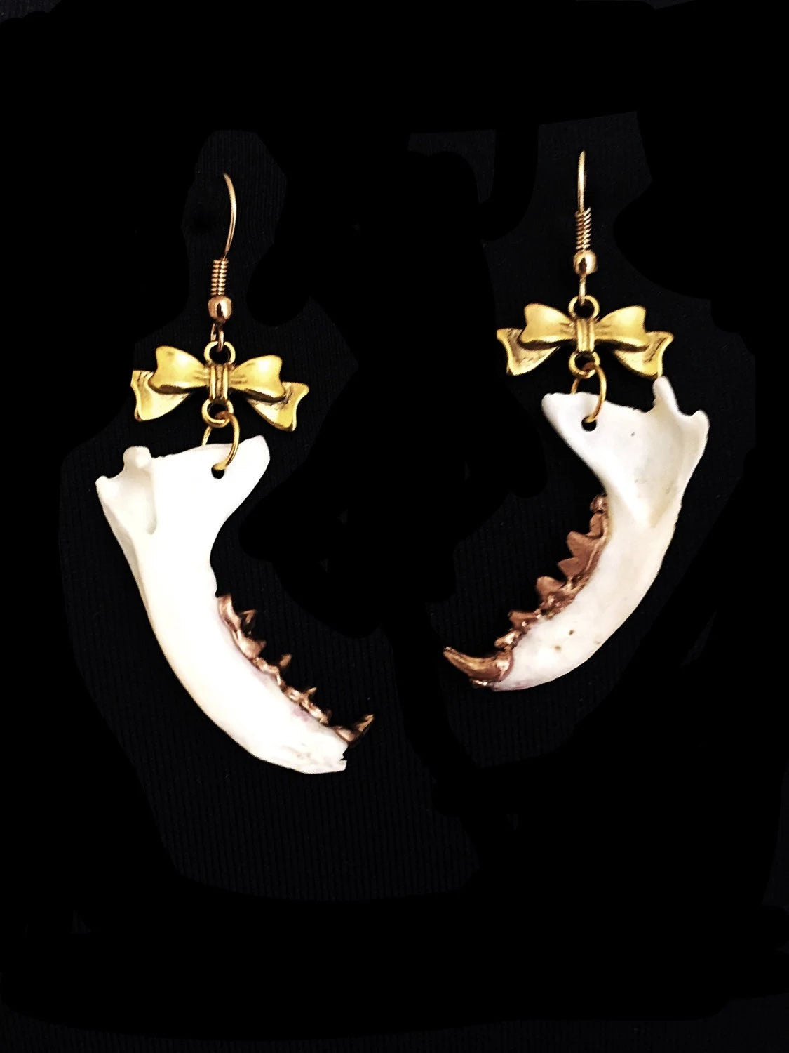 Victorian Bow and Jawbone Earrings
