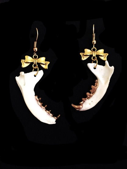 Victorian Bow and Jawbone Earrings